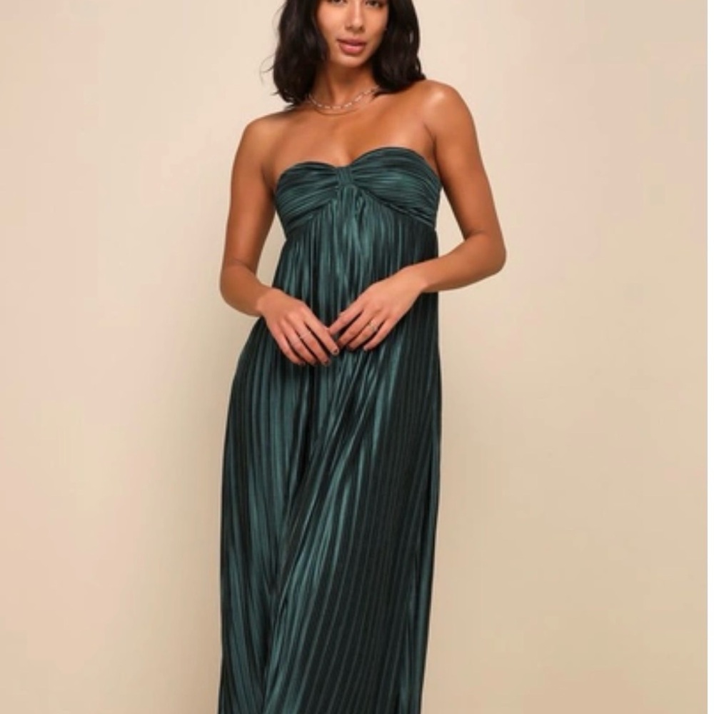 Strapless Emerald Green Maxi Dress